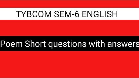 TYBCOM SEM-6 ENGLISH | Most important question Analyses | Revision last 1 hours | Vnsgu exam 2021