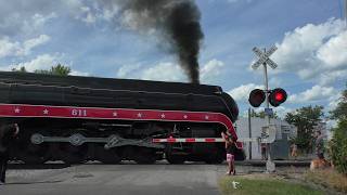 N&W 611 and Amtrak at Port Republic Road Railroad Crossing, Waynesboro, VA