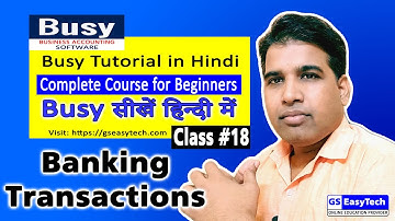 Busy Tutorial in Hindi 18, Banking Transaction In Busy with Contra Voucher  #gseasytech