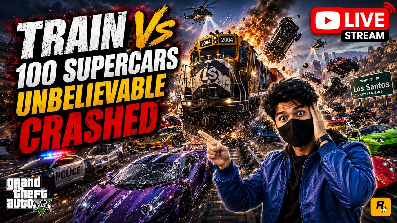 🔴LIVE – GTA 5 🚂TRAIN vs SUPERCARS in GTA 5 🔥#gta5 #gtav #gaming #gtavlive #livestream #shortsfeed