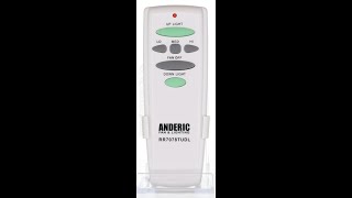 ANDERIC RR7078TUDL Ceiling Fan Remote Control CHQ7078T UC7078T Fan-HD HD5 with Up Light Key