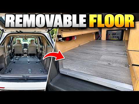 Floor in the SolarVanQuest Toyota Sienna camper build