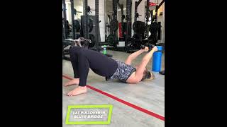 LAT PULLOVER IN GLUTE BRIDGE