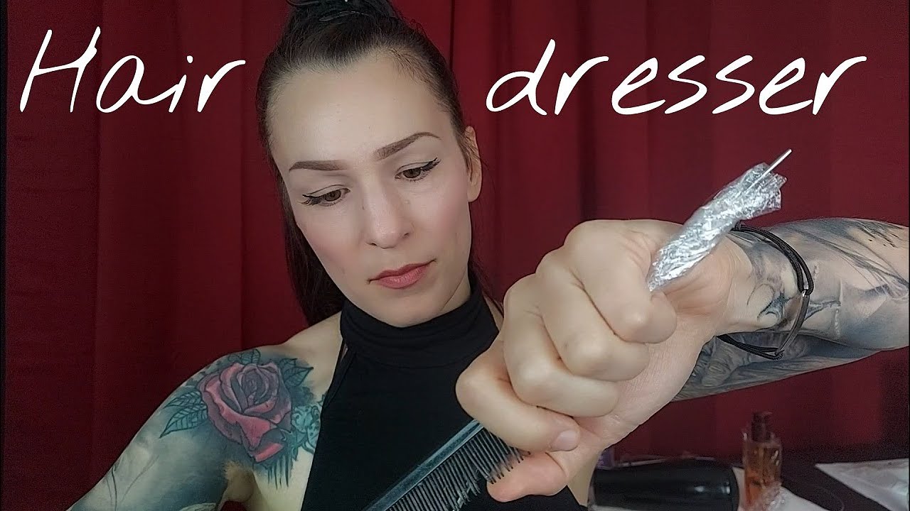 ASMR * Cut, Comb, Blow dry(off), Straightening, Dye your hair. Everything is wrapped up *no talking*