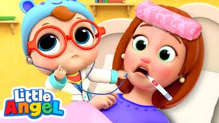 Sick Song (Mom Gets Sick)  Little Angel | Kids Cartoons & Nursery Rhymes | Moonbug Kids