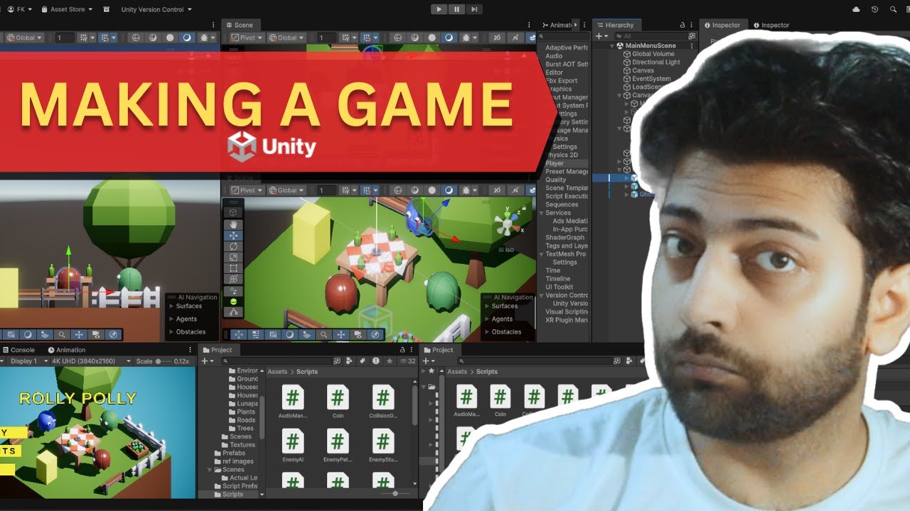 🔴MAKING MY GAME IN UNITY - ROLLY POLLY | GAME DEV LOG 1 HINDI LIVE ...