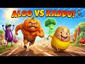 Aloo Ne Kaddu Ko Haraya? | Sports Day Funny Cartoon | Aalu Kachalu kids TV
