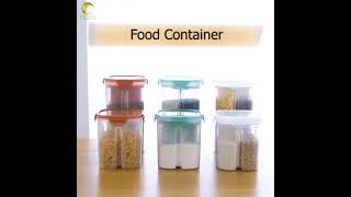 CERTO 4 in1 Airtight Food Container with Divider Grain Cereal Bean Locking Lid Storage Box