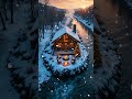 Christmas Peace by the Riverside Cabin ❄️ Wind, Soft Snowfall & Crackling Fire 🔥 Ambience