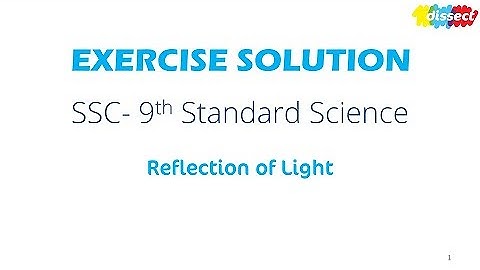 Reflection of Light | Exercise Solution | Maharashtra SSC | Grade 9 | Chapter 11