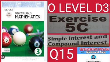 OXFORD 7TH EDITION| NEW SYLLABUS MATHEMATICS 3|EXERCISE 5C|QUESTION 15|O LEVEL|D3MATH|
