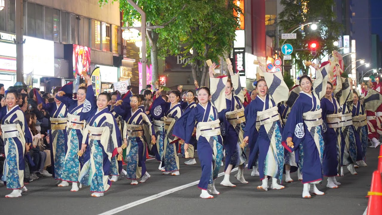 [4K] 粟津おすえべ花吹雪　YOSAKOIソーラン祭り 2024 金曜日 FUNKY!すすきの会場