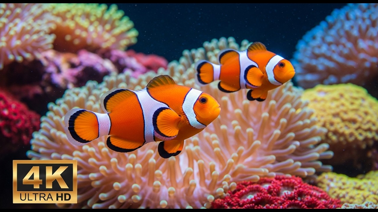 Aquarium 4K Ultra HD   Stunning Marine Fish with Soft Music for Deep Sleep