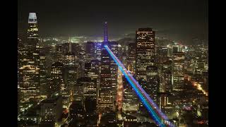 Laser Show Light Ups Downtown San Francisco and Iconic Buildings
