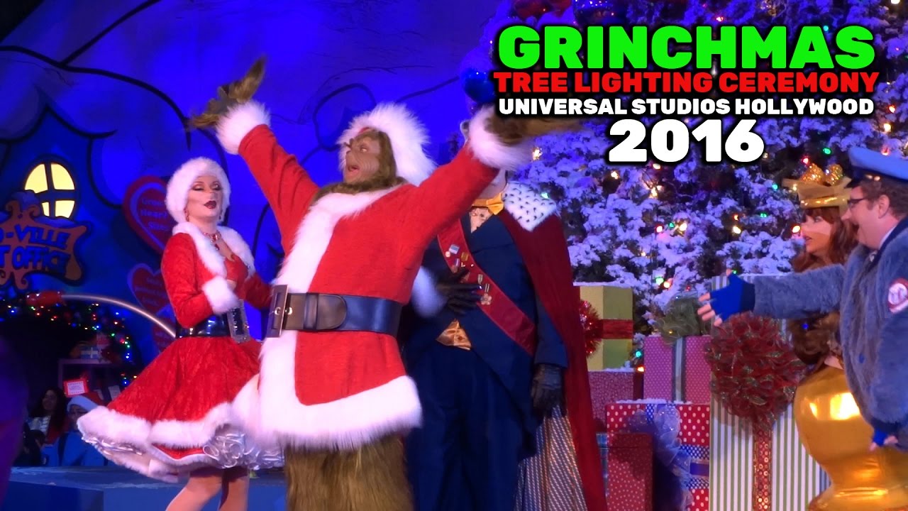 Wholiday Christmas tree lighting ceremony during Grinchmas 2016 at Universal Studios Hollywood