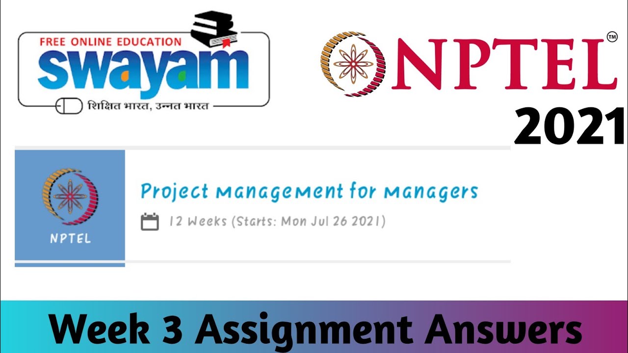 project planning and control nptel assignment answers