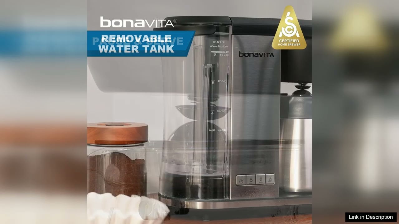 Bonavita Enthusiast 8 Cup Drip Coffee Brewer Pour Over SCA Certified Coffee
