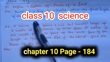 class 10 science | chapter 10 page 184 question answers | lens formula | ncert class 10