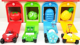 Numberblocks Cup and Car Garage Pretend Magic! Learn Colors, Shapes & Food - For Toddlers