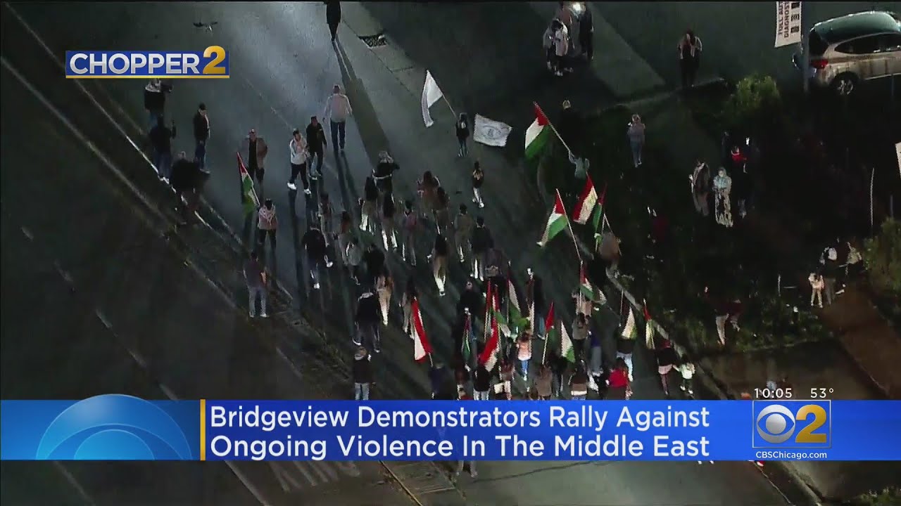 Bridgeview Demonstrators Rally For Palestinians Amid Violence In Middle East