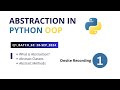 Abstraction, Abstract Classes and Abstract Methods in Python OOP