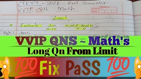 Diploma First Semester Math _ Limit long Questions _ Fixed model Question _ Ctevt