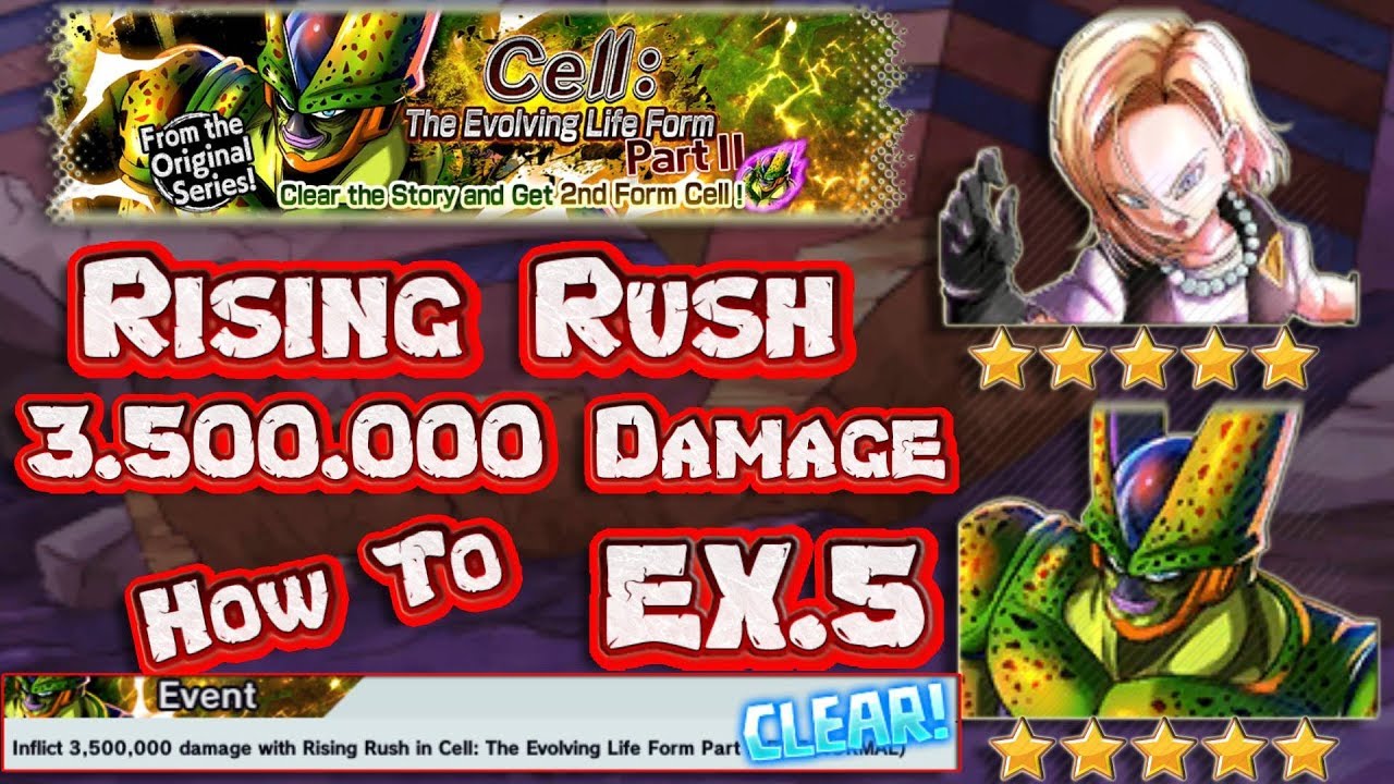 How to inflict 3.5 Million Damage Rising Rush EX5 Cell The Evolving Life Form, Dragon Ball Legends