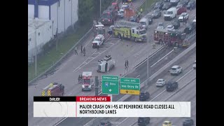 Northbound lanes of I-95 closed in Broward after major crash Thursday morning