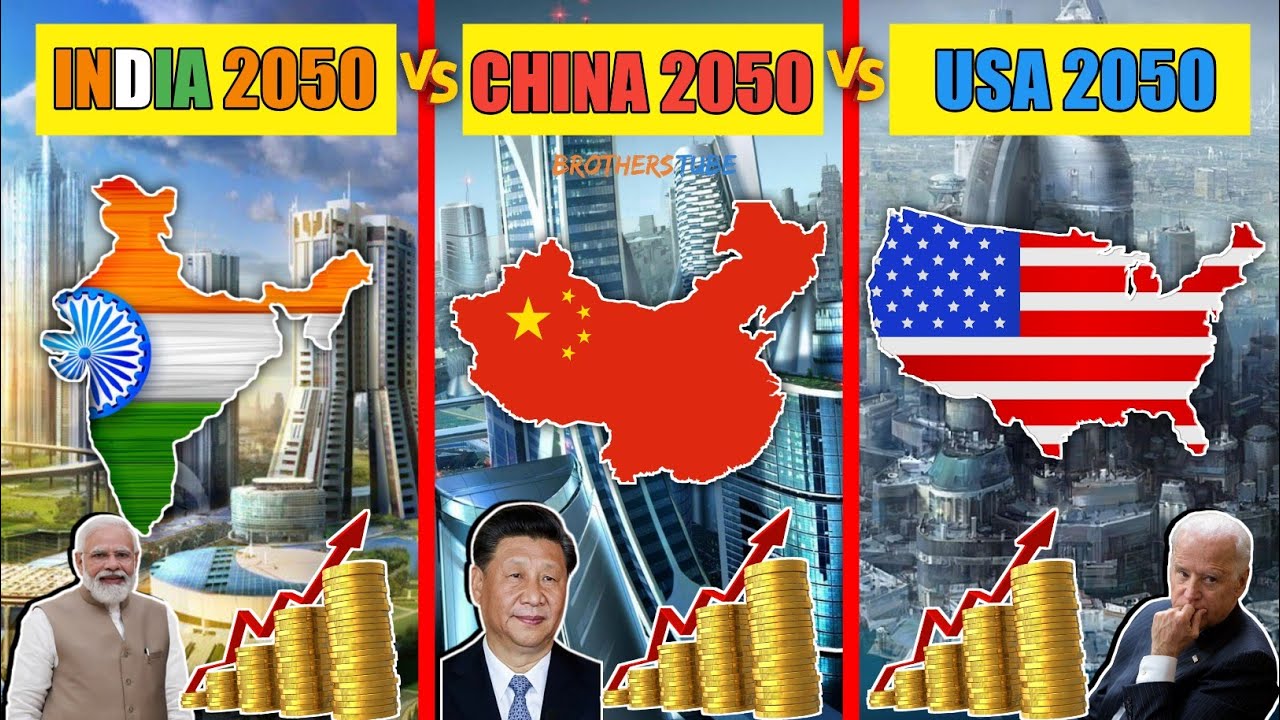 India 2050 vs China 2050 vs United States 2050 | भारत 2050 vs चीन 2050 ...