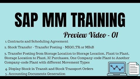 SAP MM Training 01 | Contracts | Scheduling Agreement | PO Creation | Stock Transfer | MIGO | MB1B
