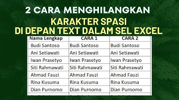 2 Cara Menghilangkan spasi di depan data text atau nama lengkap