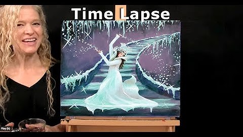 Leer hoe je met acrylverf kunt tekenen en schilderen "ICE QUEEN" - Stap-voor-stap Time Lapse Begi...