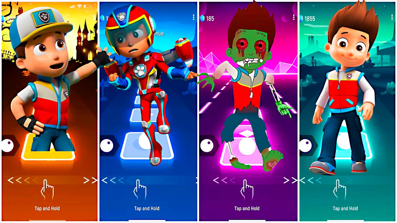 PAW PATROL: RYDER VS RYDER VS RYDER VS RYDER 🎶 Tiles Hop EDM RUSH! - Coffin Dance Song