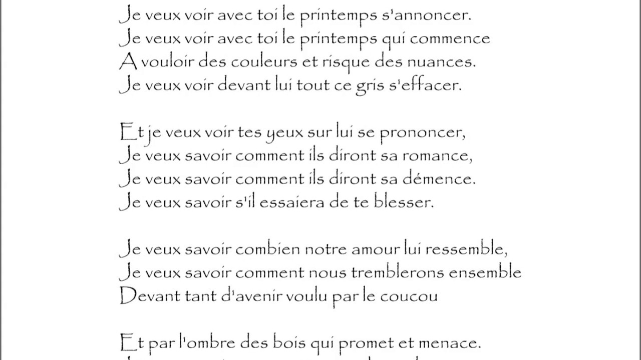 Guillevic (Eugène) : A JACQUELINE - Je veux voir avec toi le printemps s'annoncer.