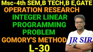 integer programming problem || gomory's cutting plane method || operation research ||By JR SIR