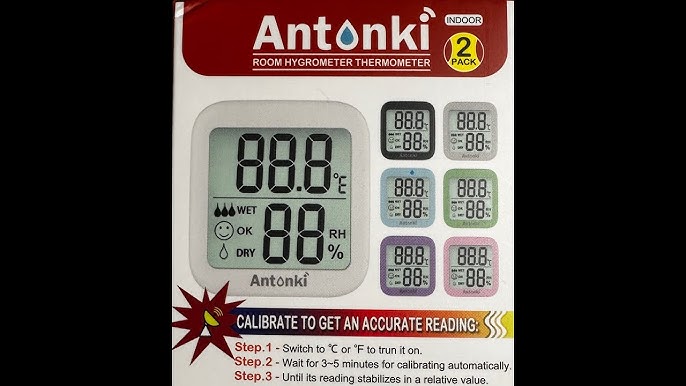 Antonki Room Thermometer Indoor Hygrometer Humidity Gauge Humidity Meter  Digi