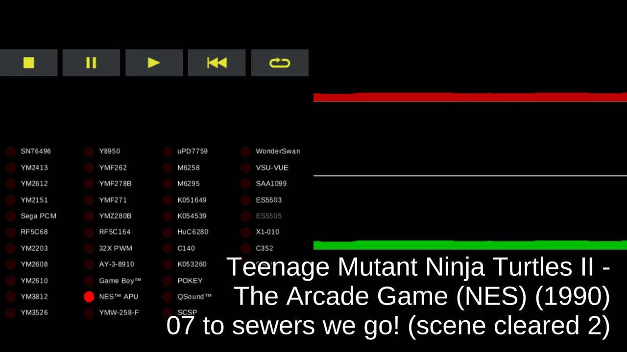 Teenage Mutant Ninja Turtles II - The Arcade Game (NES) - track 07 to sewers we go! (scene cleared 2