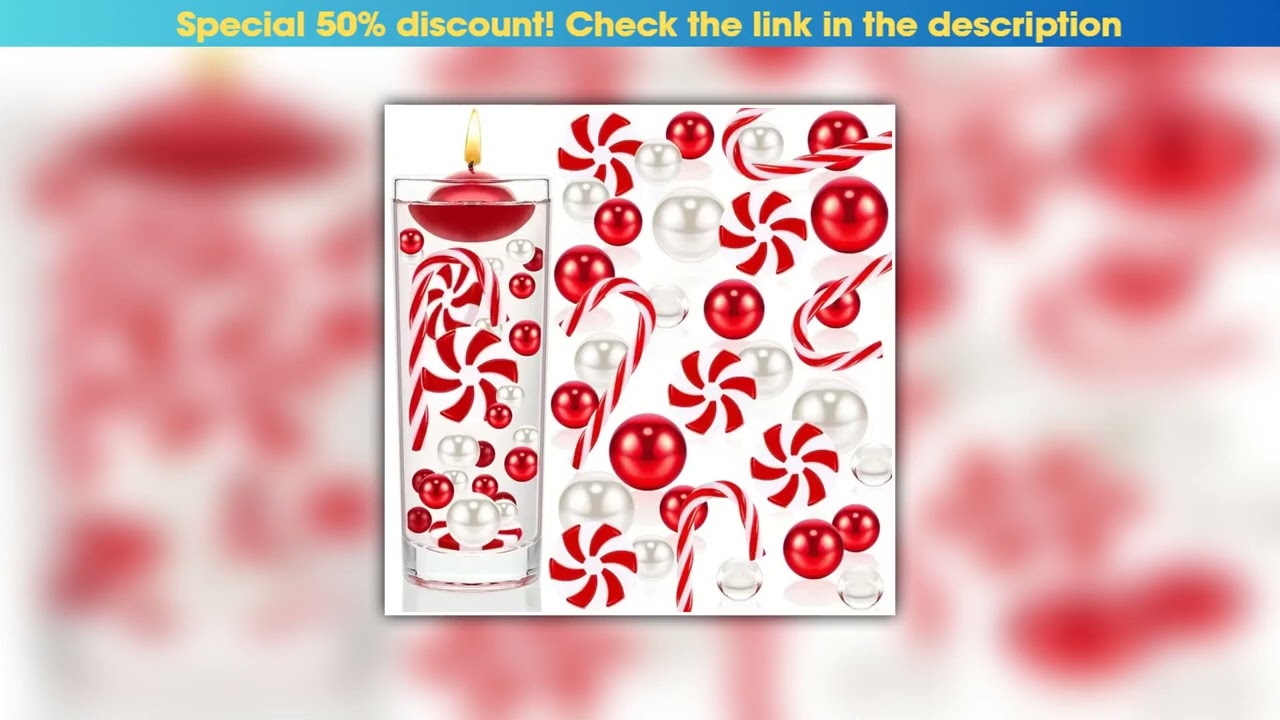 Unboxing 6200PCS Christmas Vase Filler Beads Floating Pearls Clear Beads for Vase Floating Candle C