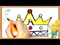 Learn with me how to draw a king crown drawing for children using all colors in an easy