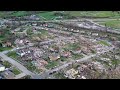 Drone many houses are flattened in elkhorn as large tornado sweeps through