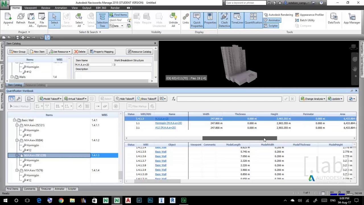 BIM Extracción de cómputos de Material en Navisworks - YouTube