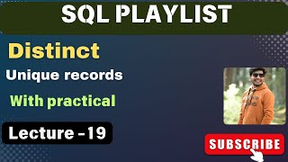 19. Distinct IN SQL | sql tutorial