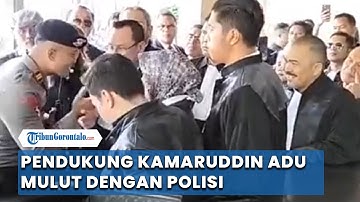 Puluhan Pendukung Kamaruddin Simanjuntak Terlibat Adu Mulut Dengan Polisi di Bareskrim Polri