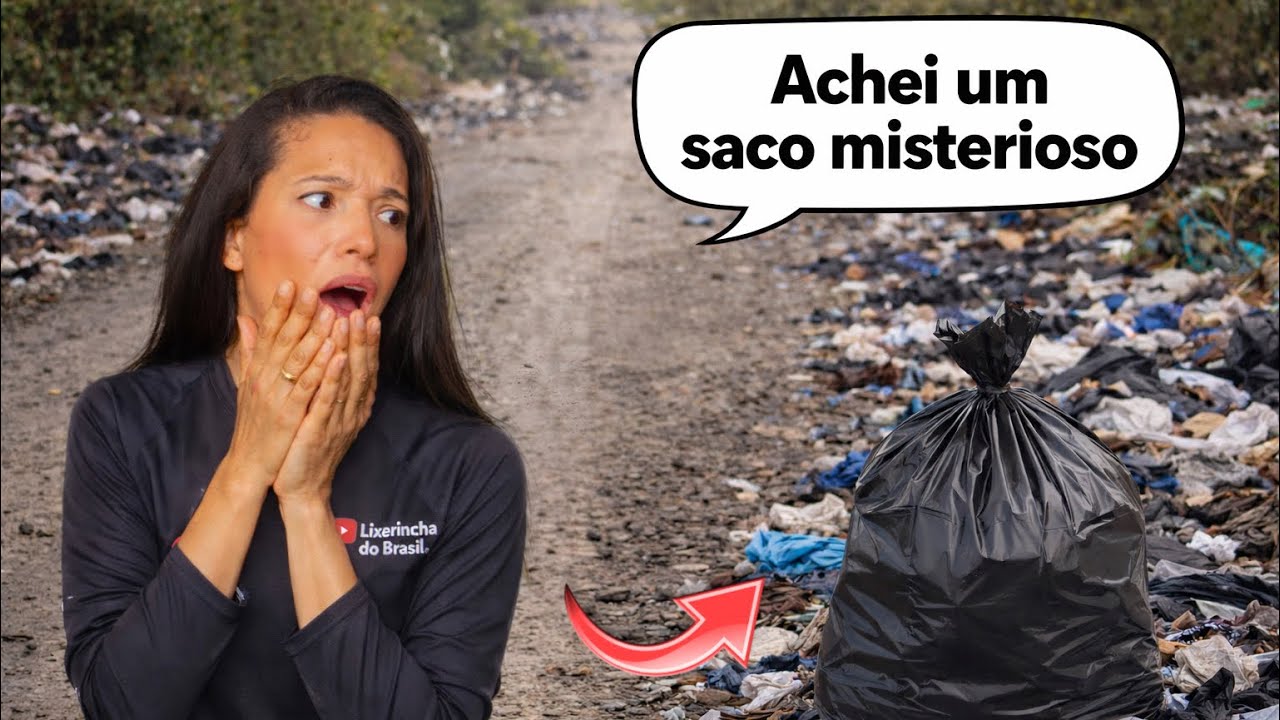 A mulher jogou um saco cheio de roupas no Lixo