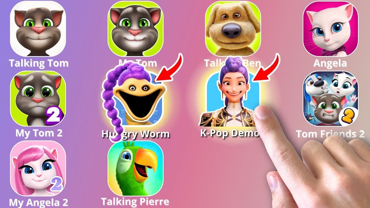Talking Tom And Friends,KPop Demon Hunters,SLAP TOWER,Talking Ben,Roblox,Sprunki,Angela,Talking Tom