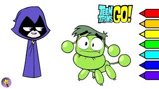 Teen Titans Go Coloring Book Raven Beast Boy Coloring Page Teen Titans Go Beast Boy Balloon Poodle