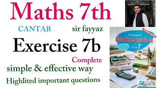 Maths class 7th | CANTAB |exercise 7b | ex 7b | Q 1-4 | unit 7 | grade 7