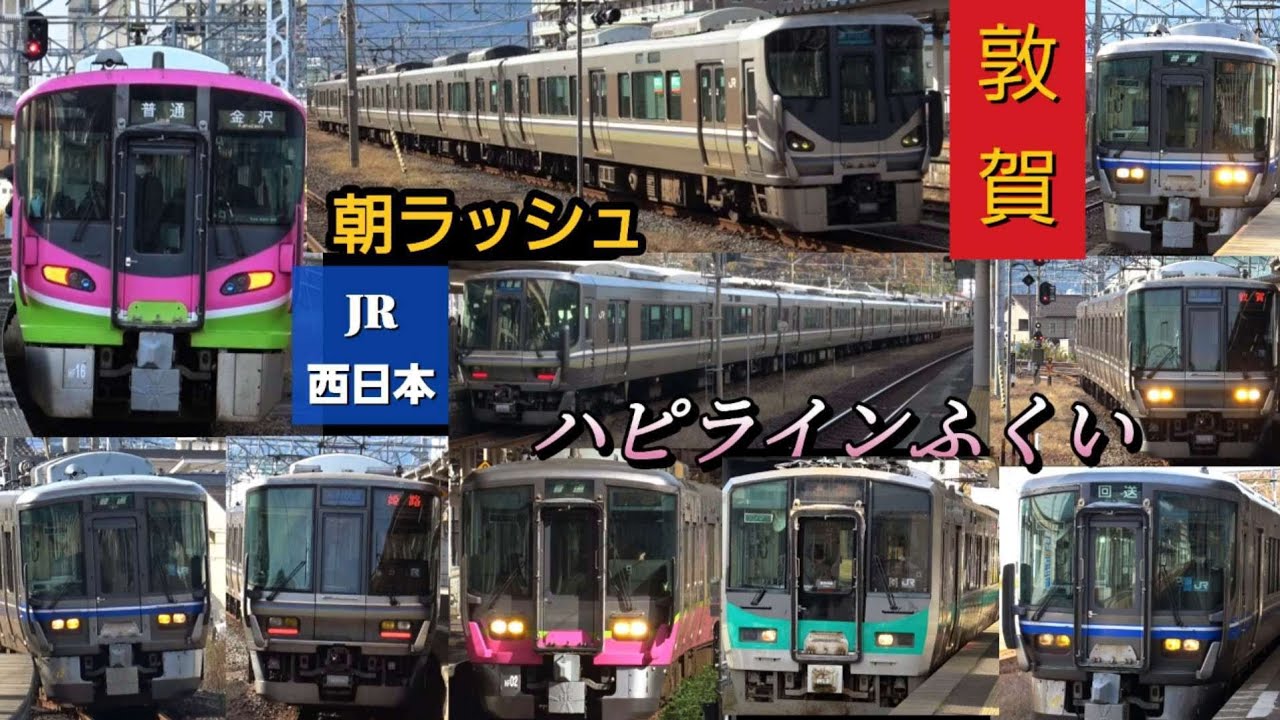 JR西日本 ハピラインふくい 敦賀駅 / 新快速電車 普通 朝ラッシュ / 接近 発車 メロディー 放送 / 223系 521系 125系 北陸本線 小浜線 / 晩秋のローカル街道 2025年11月