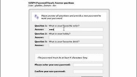 Self Service Reset Password Management - Part 4 of 6