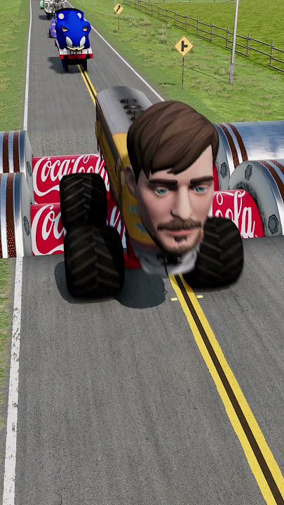 Ridiculous Cars Against Coca-Cola Pit with Coca-Cola Bollard Bridge | BeamNG.Drive